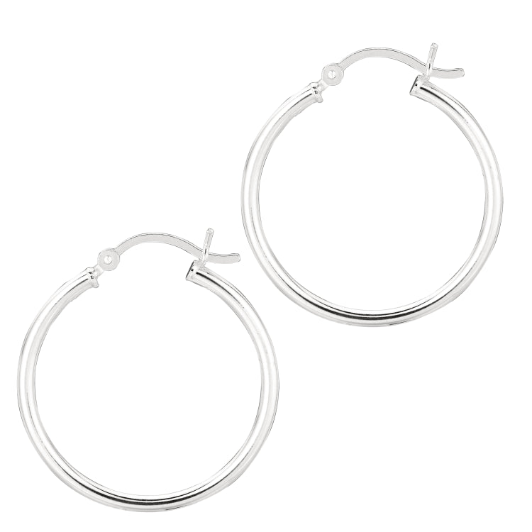 Sterling Silver 2x25mm Hoop Earring
