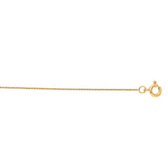 14K Yellow Gold .45mm Classic Box 18 Chain with Spring Ring