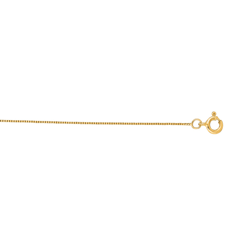 14K Yellow Gold .45mm Classic Box 20 Chain with Spring Ring