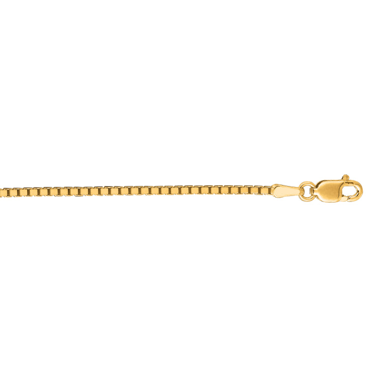 14K Yellow Gold 1.4mm Classic Box 22 Chain with Lobster Lock