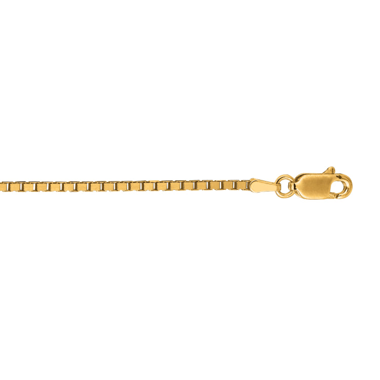 14K Yellow Gold 1.7mm Classic Box 18 Chain with Lobster Lock