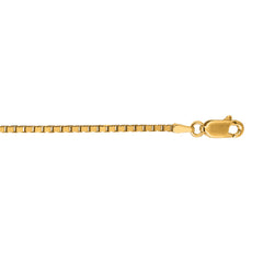 14K Yellow Gold 1.7mm Classic Box 30 Chain with Lobster Lock