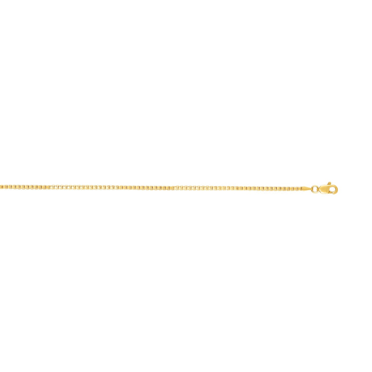 14K Yellow Gold 1.8mm Semi-Solid Box 20 Chain with Lobster Lock