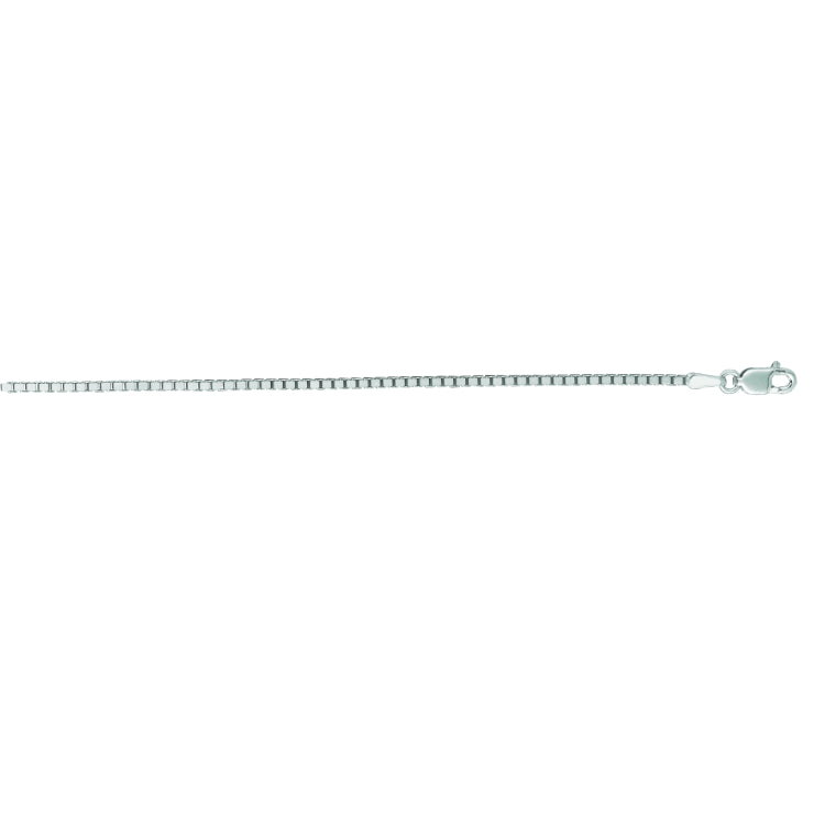 14K White Gold 1.4mm Classic Box 24 Chain with Lobster Lock