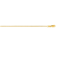14K Yellow Gold 1mm Octagonal Box 24 Chain with Lobster Lock