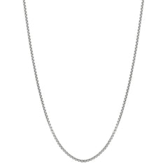 14K White Gold 1.8mm Lite Round Box 20 Chain with Lobster Lock