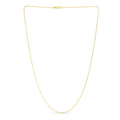 14K Yellow Gold 0.87mm Diamond Cut Cable 16 Chain with Lobster Lock