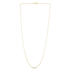 14K Yellow Gold 1.1mm Diamond Cut Cable 18 Chain with Spring Ring