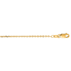 14K Yellow Gold 1.3mm Diamond Cut Cable 24 Chain with Lobster Lock