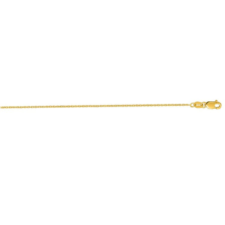 14K Yellow Gold 1.1mm Diamond Cut Cable 16 Chain with Lobster Lock