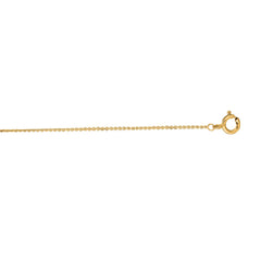 14K Yellow Gold 0.68mm Diamond Cut Cable 20 Chain with Spring Ring Clasp