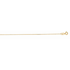 14K Yellow Gold 0.87mm Diamond Cut Cable 18 Chain with Spring Ring Clasp