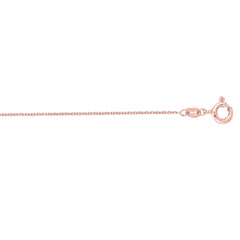 14K Rose Gold 1.1mm Diamond Cut Cable 18 Chain with Spring Ring