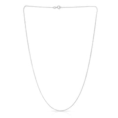 14K White Gold 1.1mm Diamond Cut Cable 18 Chain with Spring Ring