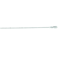 14K White Gold 1.5mm Diamond Cut Cable 16 Chain with Lobster Lock