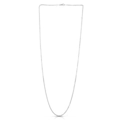 14K White Gold 1.9mm Diamond Cut Cable 16 Chain with Lobster Lock