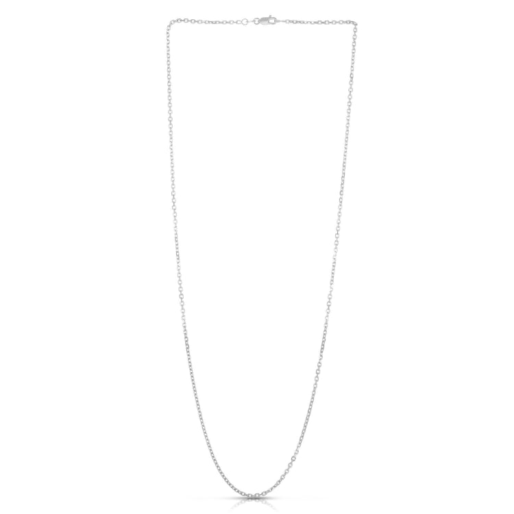 14K White Gold 1.9mm Diamond Cut Cable 18 Chain with Lobster Lock