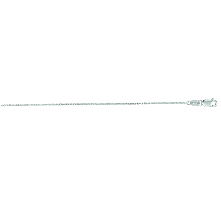 14K White Gold 1.1mm Diamond Cut Cable 17 Chain with Lobster Lock