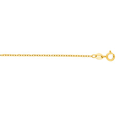 14K Yellow Gold 1.2mm Open Cable 20 Chain with Spring Ring Clasp