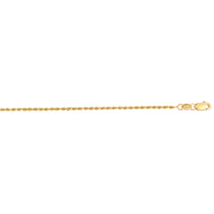 14K Yellow Gold 20 1.4mm Diamond Cut Royal Rope Chain with Lobster Lock