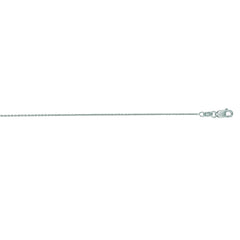 14K White Gold 0.97mm Oval Cable 18 Chain with Lobster Lock