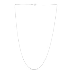 14K White Gold 1.2mm Oval Cable 18 Chain with Lobster Lock
