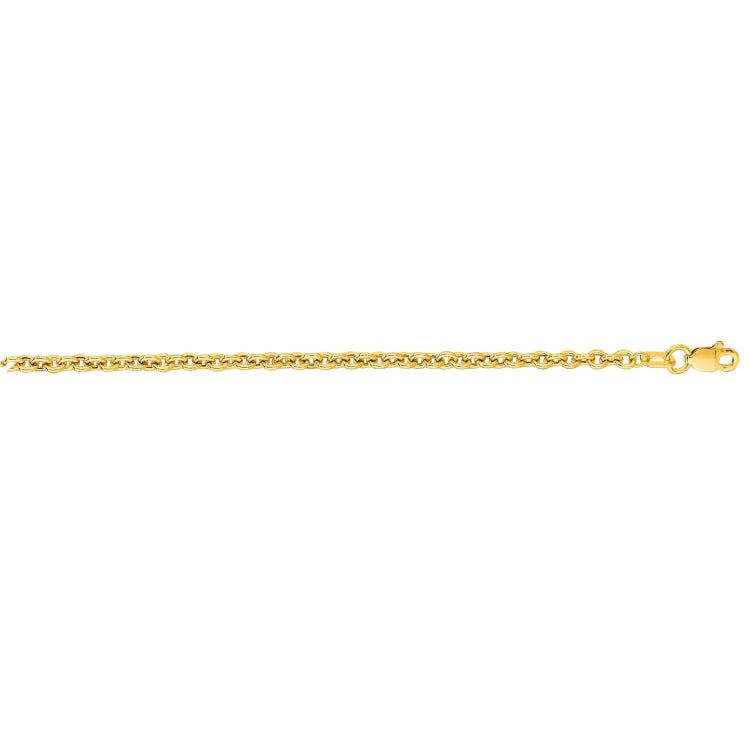 14K Yellow Gold 2.9mm Lite Forsantina 20 Chain with Lobster Lock