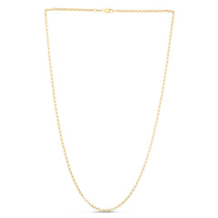 14K Yellow Gold 2.5mm Lite Rolo 7 Chain Bracelet with Lobster Lock