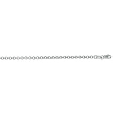 14K White Gold 2.5mm Lite Rolo 18 Chain with Lobster Lock