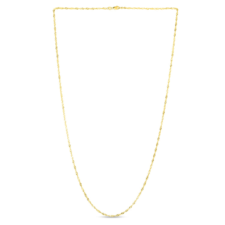14K Yellow Gold 1.3mm Singapore 24 Chain with Lobster Lock