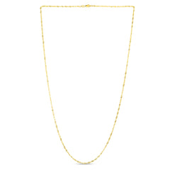 14K Yellow Gold 1.3mm Singapore 24 Chain with Lobster Lock