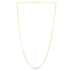 14K Yellow Gold 1.3mm Singapore 18 Chain with Spring Ring Clasp