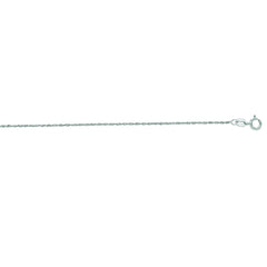 14K White Gold 1.1mm Singapore 24 Chain with Spring Ring Clasp