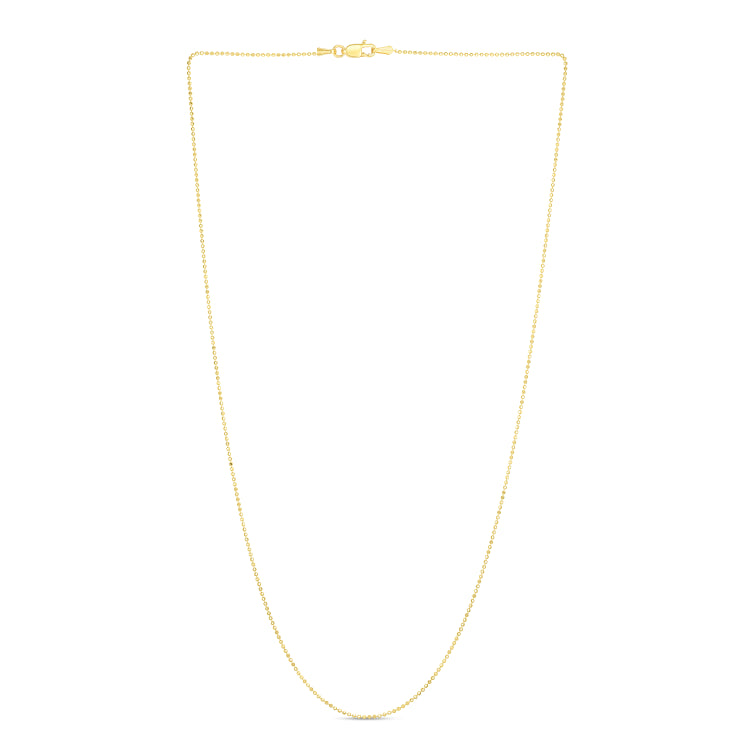14K Yellow Gold 1.5mm Bead 20 Chain with Lobster Lock