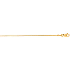 14K Yellow Gold 0.9mm Round Snake 20 Chain with Lobster Lock