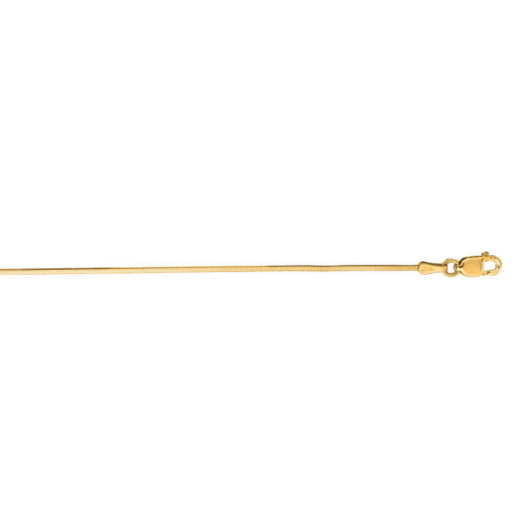 14K Yellow Gold 0.85mm Octagonal Snake 18 Chain with Lobster Lock