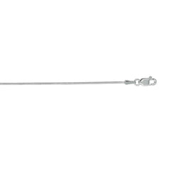 14K White Gold 0.9mm Round Snake 20 Chain with Lobster Lock