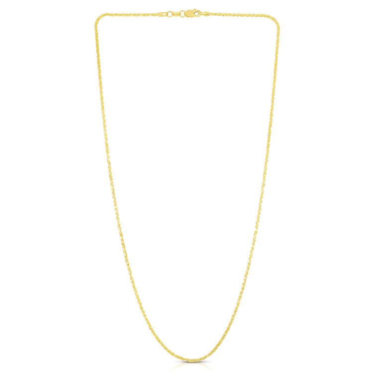 14K Yellow Gold 1.5mm Sparkle 20 Chain with Lobster Lock