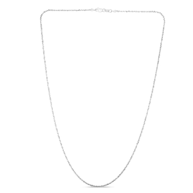 14K White Gold 1.5mm Sparkle 18 Chain with Lobster Lock
