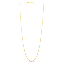 14K Yellow Gold 1mm Round Wheat 24 Chain with Lobster Lock