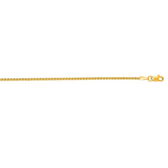 14K Yellow Gold 1.5mm Round Wheat 18 Chain with Lobster Lock