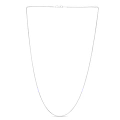 14K White Gold 1.2mm Round Wheat 18 Chain with Lobster Lock
