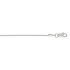 14K White Gold 1mm Diamond Cut Round Wheat 20 Chain with Lobster Lock