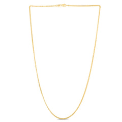 14K Yellow Gold 1.8mm Square Wheat 18 Chain with Lobster Lock
