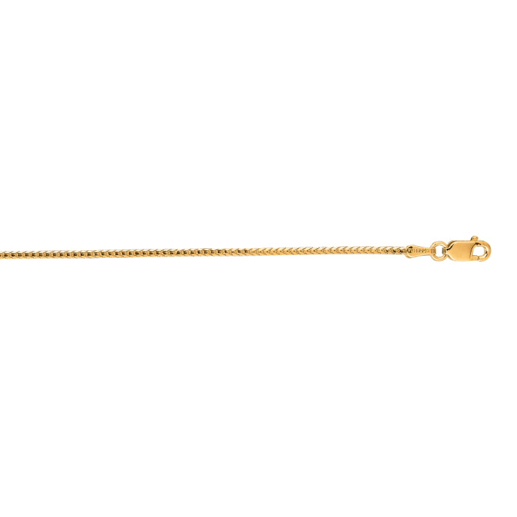 14K Yellow Gold 1.2mm Franco 18 Chain with Lobster Lock