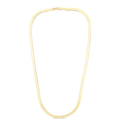 14K Yellow Gold 24 4mm Imperial Herringbone Chain with Lobster Lock