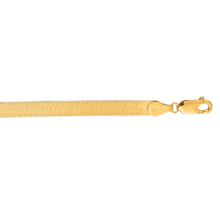 14K Yellow Gold 16 5mm Imperial Herringbone Chain with Lobster Lock