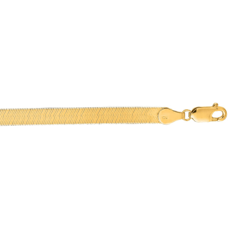 14K Yellow Gold 16 6mm Imperial Herringbone Chain with Lobster Lock