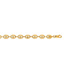 14K Yellow Gold 6.8mm Lite Puffed Mariner 18 Chain with Lobster Lock