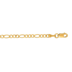 14K Yellow Gold 3.1mm Figaro 8 Chain Bracelet with Lobster Lock
